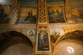 Mtskheta, Georgia. Fresco, Frescoes. Icons, of Shio-Mgvime Monastery. interior of Upper Church Of Holy Virgin Or