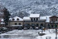 Mtskheta, Georgia - JANUARY 13, 2023: Walk along the street in small town winter season