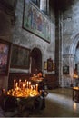 Mtskheta, Georgia - October 8, 2016: Interior of Transfiguration Church. Samtavro Monastery.