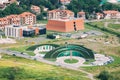 Mtskheta Georgia. Top View Of New Ultramodern Green Construction