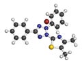 MTT yellow tetrazole dye molecule. Used in MTT assay, used to measure cytotoxicity and cell metabolic activity. 3D rendering..