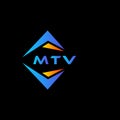 MTV abstract technology logo design on Black background. MTV creative initials letter logo concept.MTV abstract technology logo