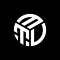 MTV letter logo design on black background. MTV creative initials letter logo concept. MTV letter design