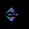 MTX abstract technology logo design on Black background. MTX creative initials letter logo concept