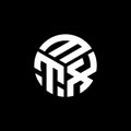 MTX letter logo design on black background. MTX creative initials letter logo concept. MTX letter design