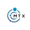 MTX letter technology logo design on white background. MTX creative initials letter IT logo concept. MTX letter design