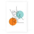 Find your balance, vector. Scandinavian minimalist art design. Poster design in frame. Wall art, art design, artwork. Royalty Free Stock Photo