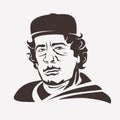 Muammar Gaddafi stylized vector portrait. Royalty Free Stock Photo