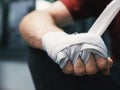 Muay Thai boxer training in the gym