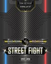 Boxing fight show poster design realistic metallic sport background