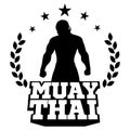 Muay Thai vector logo for boxing gym or other Royalty Free Stock Photo