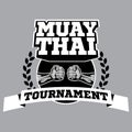 Muay Thai vector logo for boxing gym or other Royalty Free Stock Photo