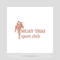 Muay thai fight club logo design Royalty Free Stock Photo