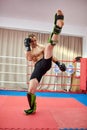 Fighter shadow boxing in the ring Royalty Free Stock Photo