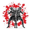 Muay Thai, Thai Boxing standing together graphic vector