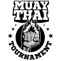 Muay Thai vector logo for boxing gym or other Royalty Free Stock Photo