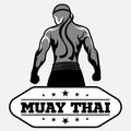 Muay Thai vector logo for boxing gym or other Royalty Free Stock Photo