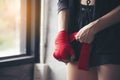 Muay Thai woman and Healthy concept Royalty Free Stock Photo