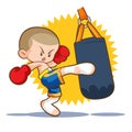 Muaythai sandbag boxing kick Royalty Free Stock Photo