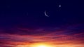 New moon . Prayer time . Generous Ramadan