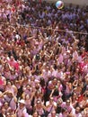Much de reig celebrations in sineu mallorca detail over cheering crowd vertical