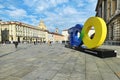 `So much of everything` is new logo and claim for the tourism promotion of the city in aulic Castle square Turin Italy