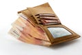 Much russian money rubles in wallet.