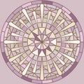 Mucha inspired round mosaic ornament Royalty Free Stock Photo