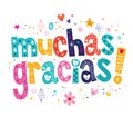 Muchas gracias many thanks in Spanish card Royalty Free Stock Photo