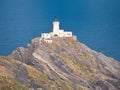 Muckle Flugga lighthouse off Hermaness on the north coast of the island of Unst in Shetland, Scotland, UK.