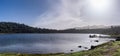 Panoramic view of Mucubaji lagoon at sunrise. Merida state, Venezuela Royalty Free Stock Photo