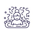 Water Massage Jacuzzi Therapy Line Art Icon