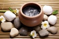 mud bath treatment with natural clay pots