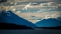 Mud bay alaska mountain range at sunset Royalty Free Stock Photo