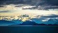 Mud bay alaska mountain range at sunset Royalty Free Stock Photo