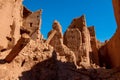 Mud brick house ruins in the desert, Tinghir, Morocco