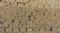 Mud brick old wall made with clay and straw Royalty Free Stock Photo