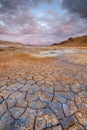 Mud cracks on volcanic soil, Iceland