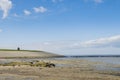 Mud-flats and of Waddensea and Church Royalty Free Stock Photo