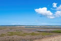Mud flats and Salt marshes at Low Tide at Northam Burrows, North Devon, England. Royalty Free Stock Photo