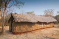 A mud hut used as a church in the Zambian bush Royalty Free Stock Photo