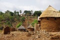 Mud huts in the savannah near Kara in Togo