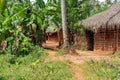 Mud huts in a village in Zanzibar, Tanzania Royalty Free Stock Photo