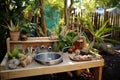 Mud Kitchen in the Tropical Preschool Garden. Generative By Ai Royalty Free Stock Photo