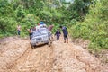 Mud on local road.