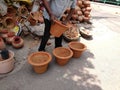 Mud pot close up view, design on it, object, outdoor