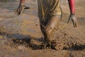 Mud race runners Royalty Free Stock Photo