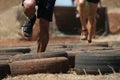 Mud race runners Royalty Free Stock Photo