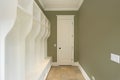 Mud room with green walls Royalty Free Stock Photo