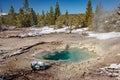 Mud Spring at Norris Geyser Basin trail area, during winter in Yellowstone National Park, Wyoming Royalty Free Stock Photo